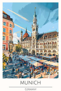 Munich Gothic Revival Travel Poster PosterGoat