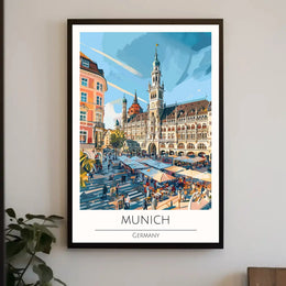 Munich Gothic Revival Travel Poster PosterGoat