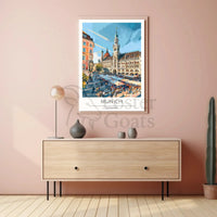 Munich Gothic Revival Travel Poster PosterGoat