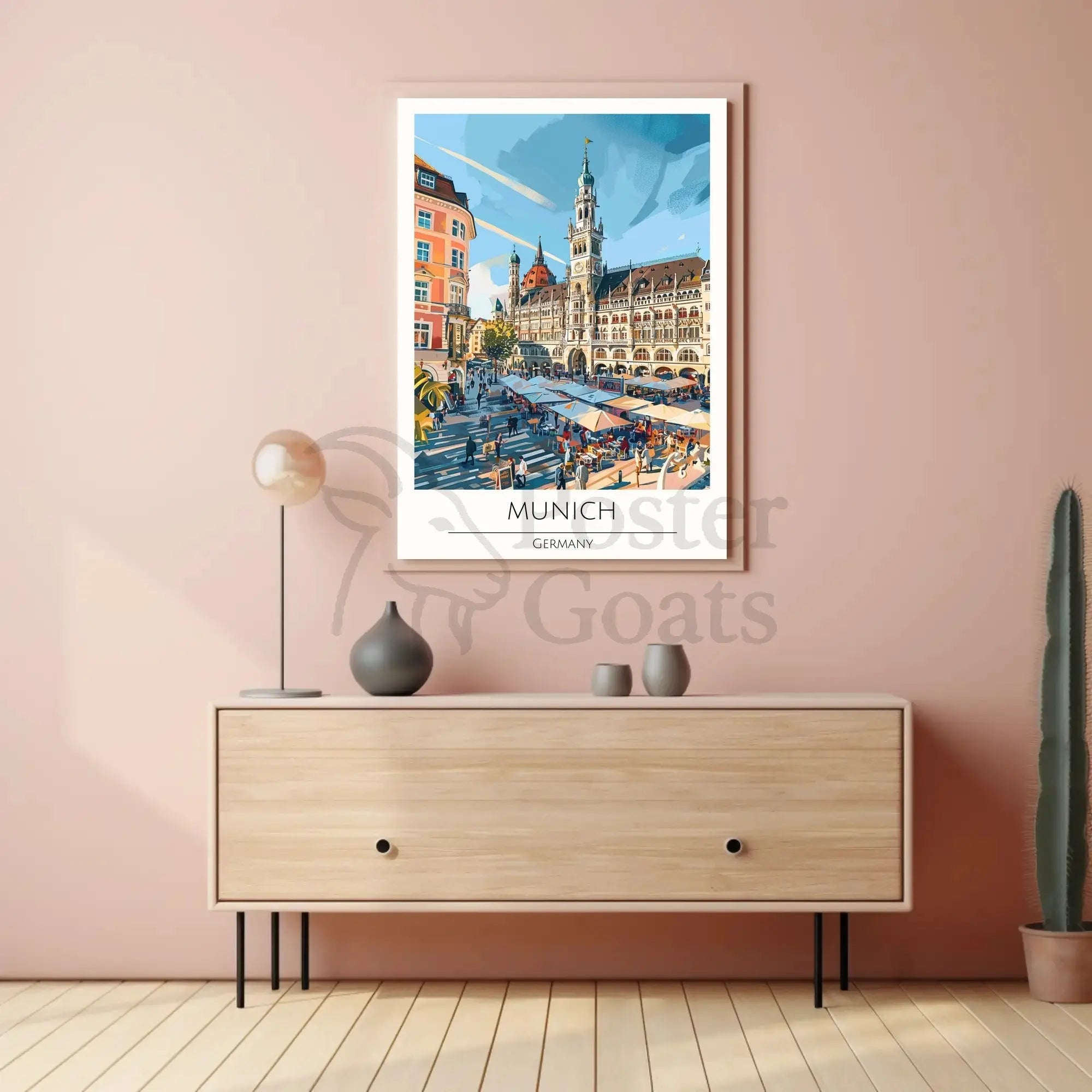 Munich Gothic Revival Travel Poster PosterGoat