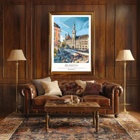 Munich Gothic Revival Travel Poster PosterGoat