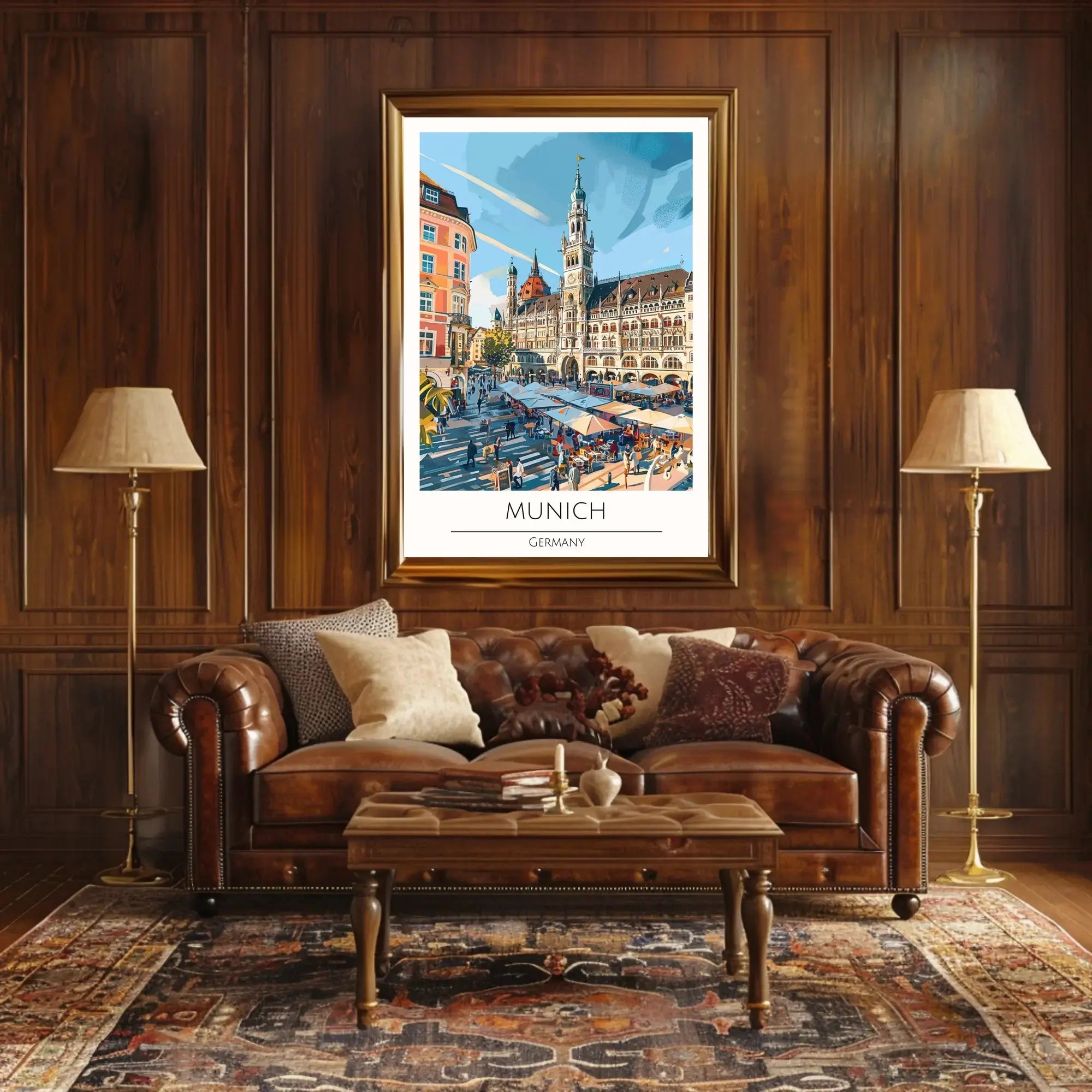 Munich Gothic Revival Travel Poster PosterGoat