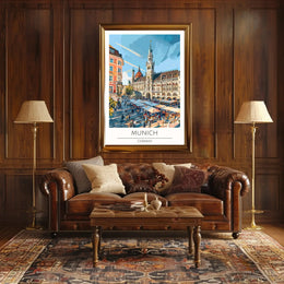 Munich Gothic Revival Travel Poster PosterGoat