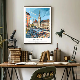 Munich Gothic Revival Travel Poster PosterGoat