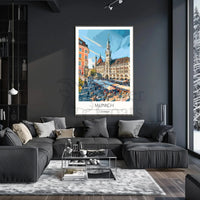 Munich Gothic Revival Travel Poster PosterGoat