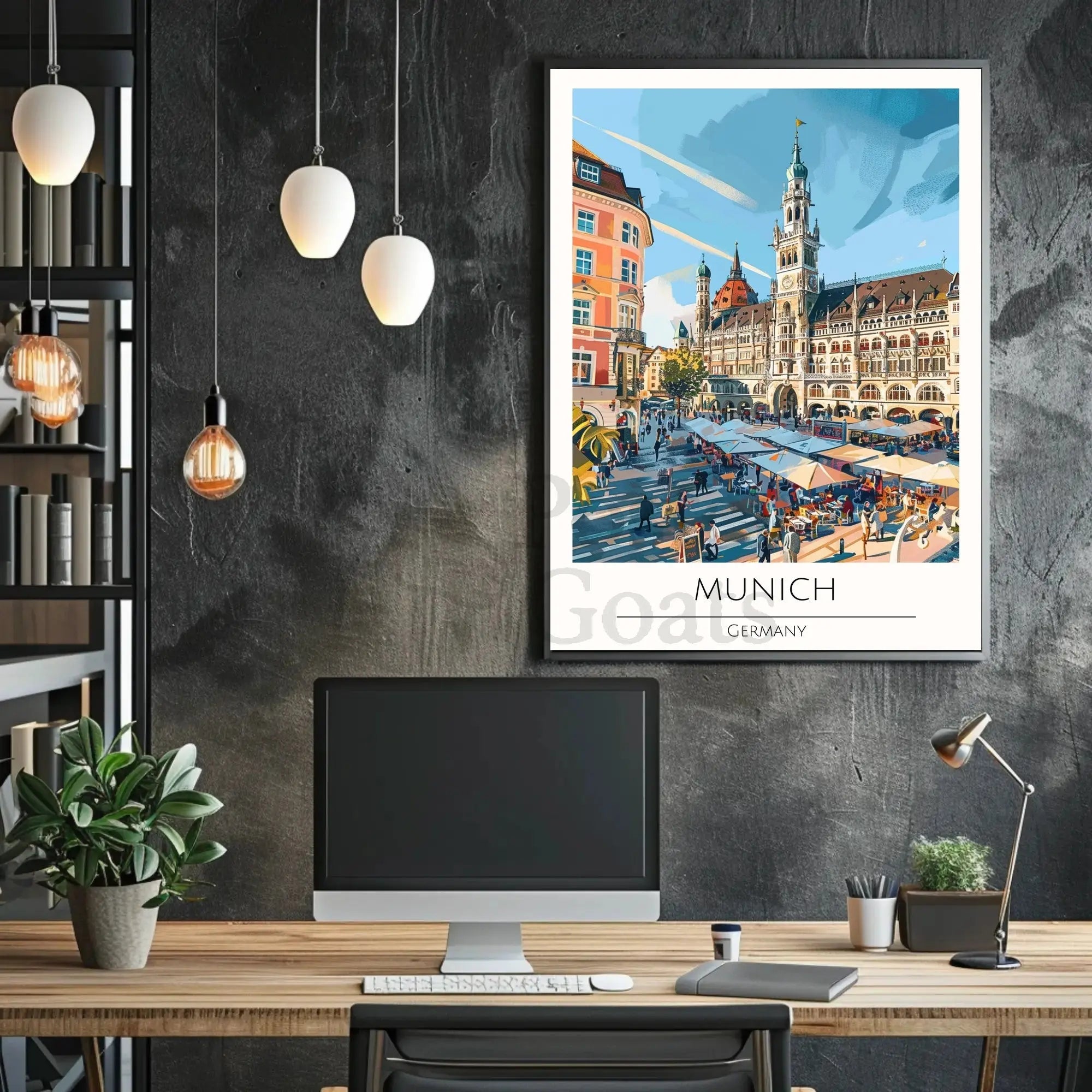 Munich Gothic Revival Travel Poster PosterGoat