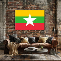 Myanmar Flag National Identity Wall Decor - Country Flag Poster PosterGoat