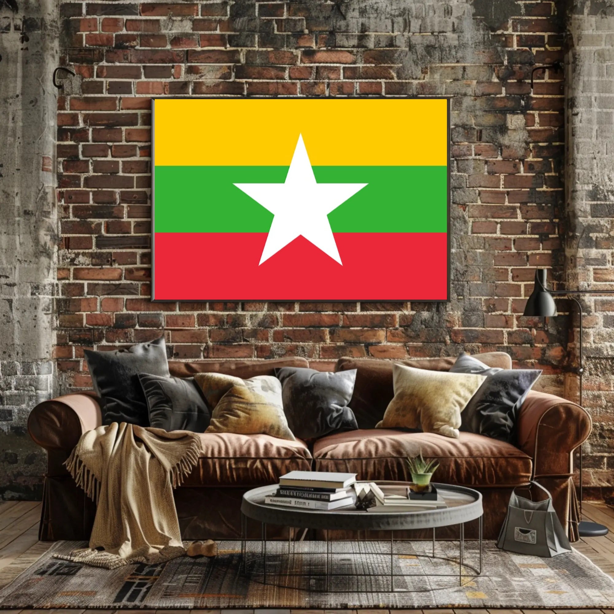 Myanmar Flag National Identity Wall Decor - Country Flag Poster PosterGoat
