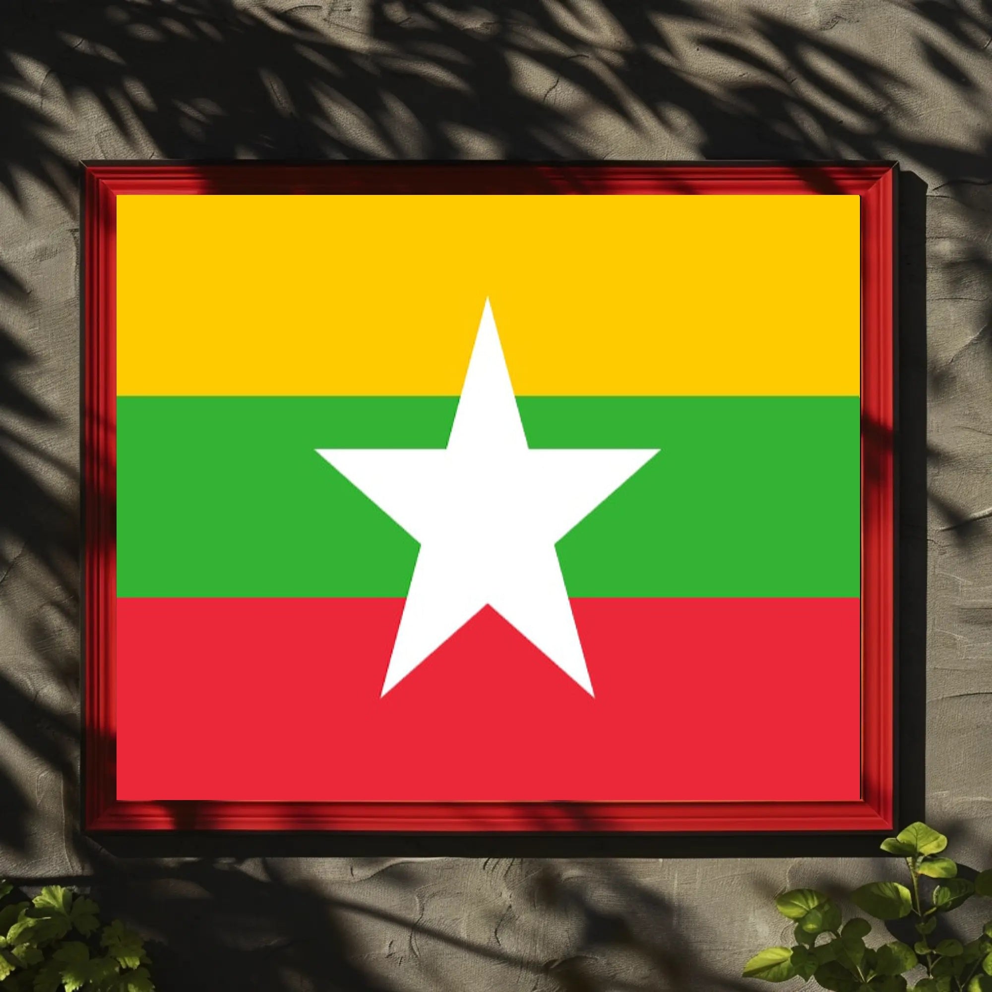 Myanmar Flag National Identity Wall Decor - Country Flag Poster PosterGoat