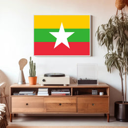 Myanmar Flag National Identity Wall Decor - Country Flag Poster PosterGoat
