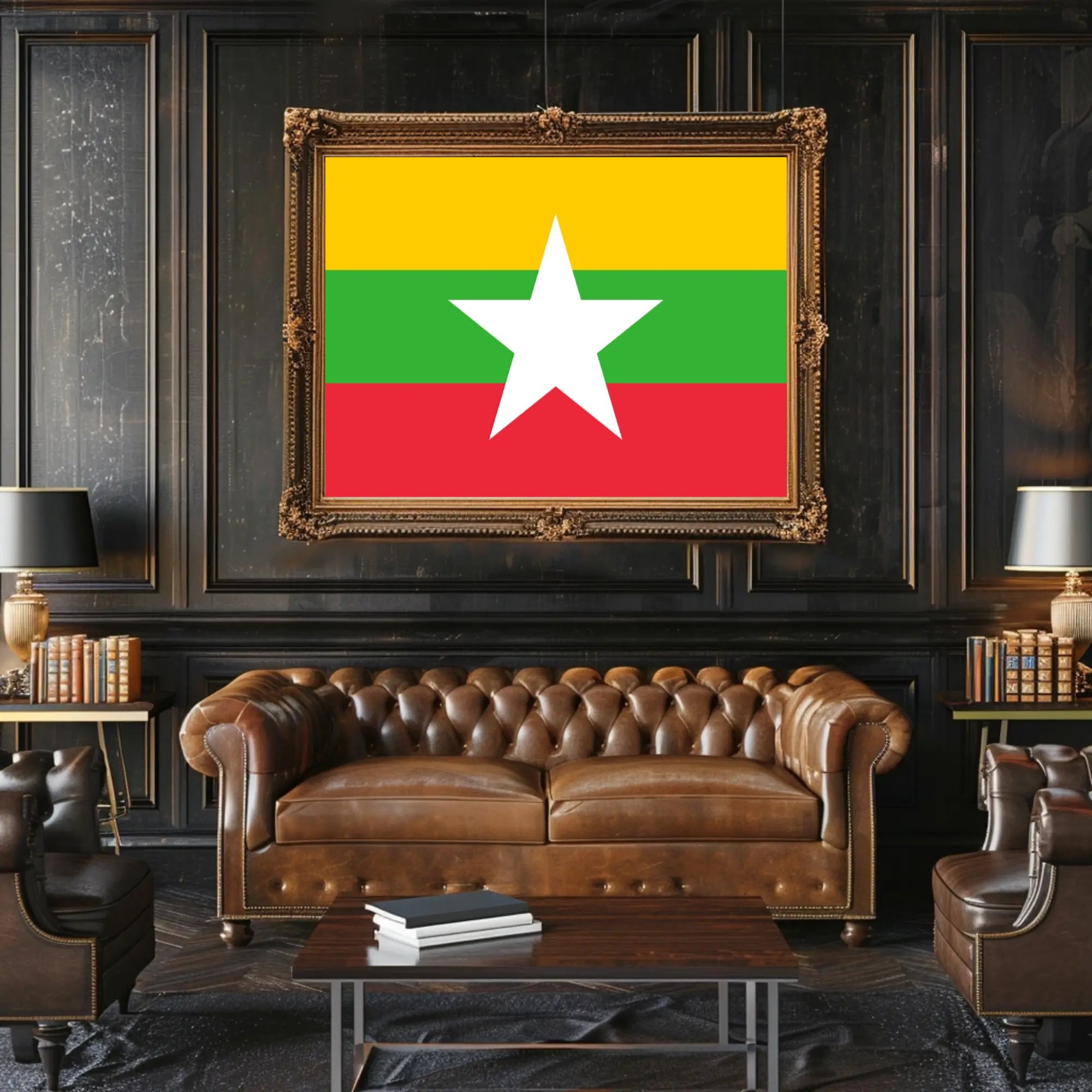 Myanmar Flag National Identity Wall Decor - Country Flag Poster PosterGoat