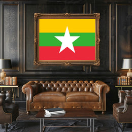 Myanmar Flag National Identity Wall Decor - Country Flag Poster PosterGoat