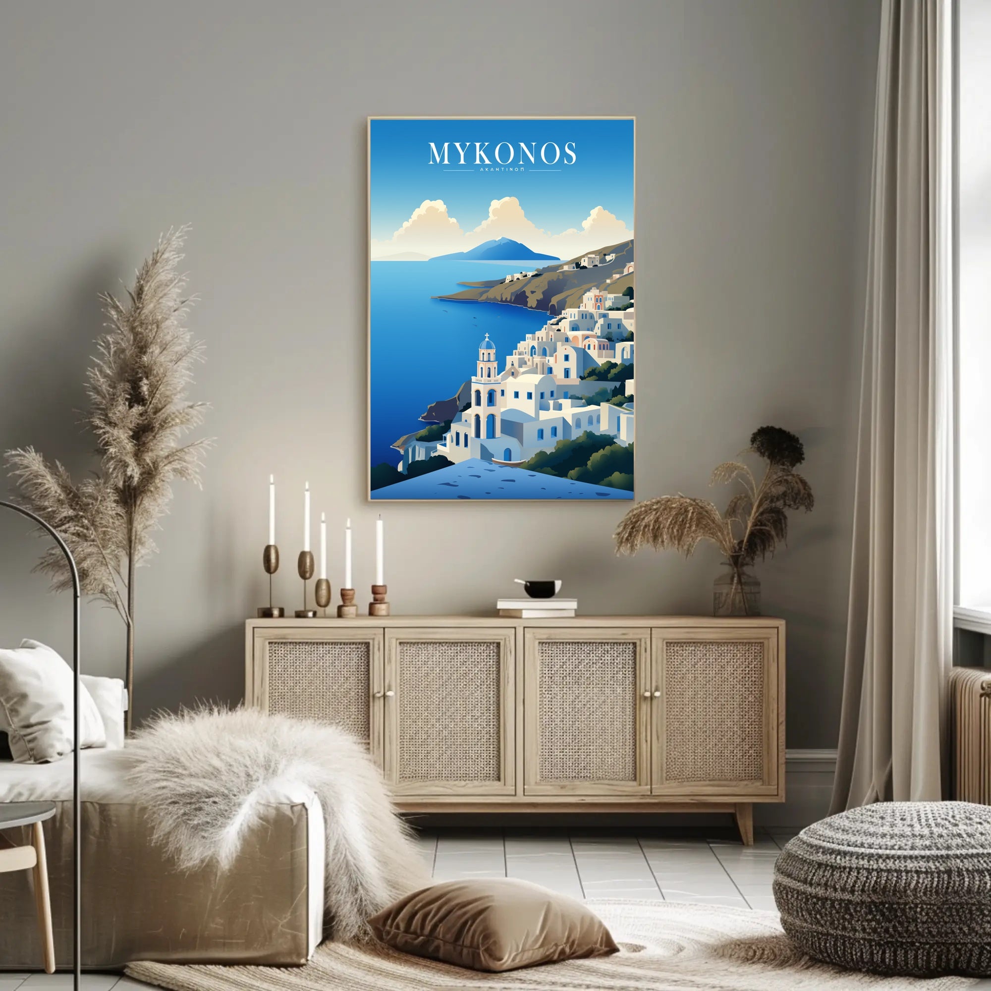 Mykonos Tranquility Travel Poster PosterGoat