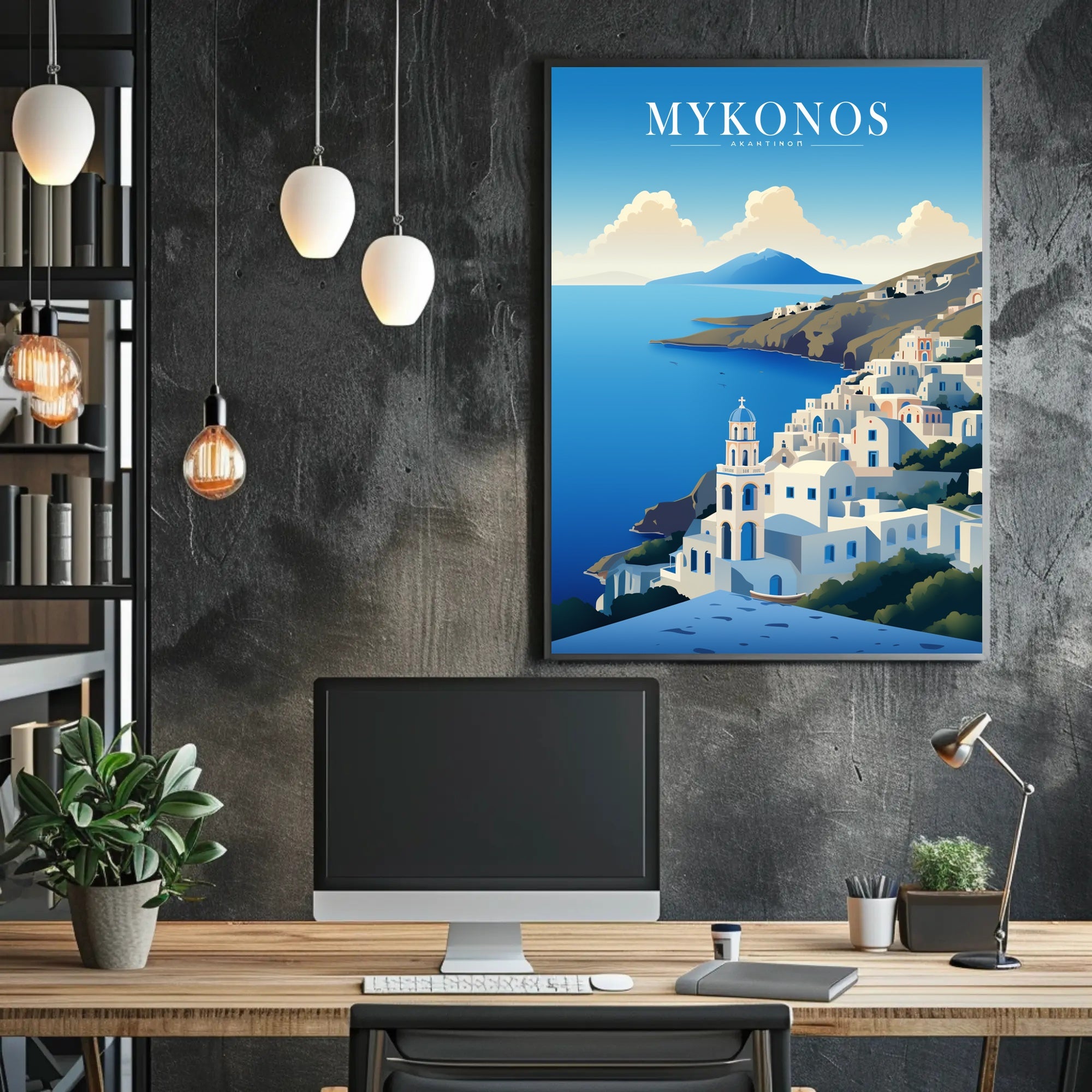 Mykonos Tranquility Travel Poster PosterGoat