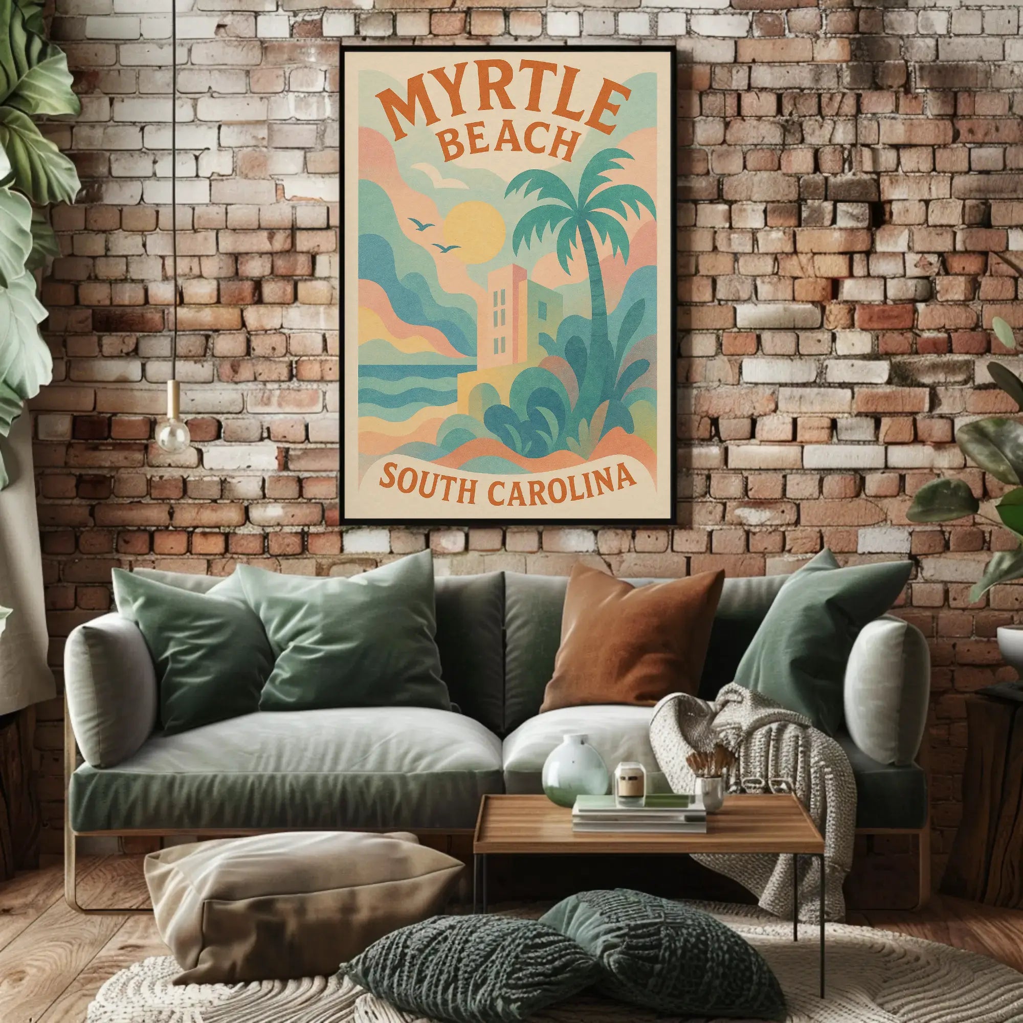 Myrtle Beach Coastal Vibes Retro Travel Poster PosterGoat