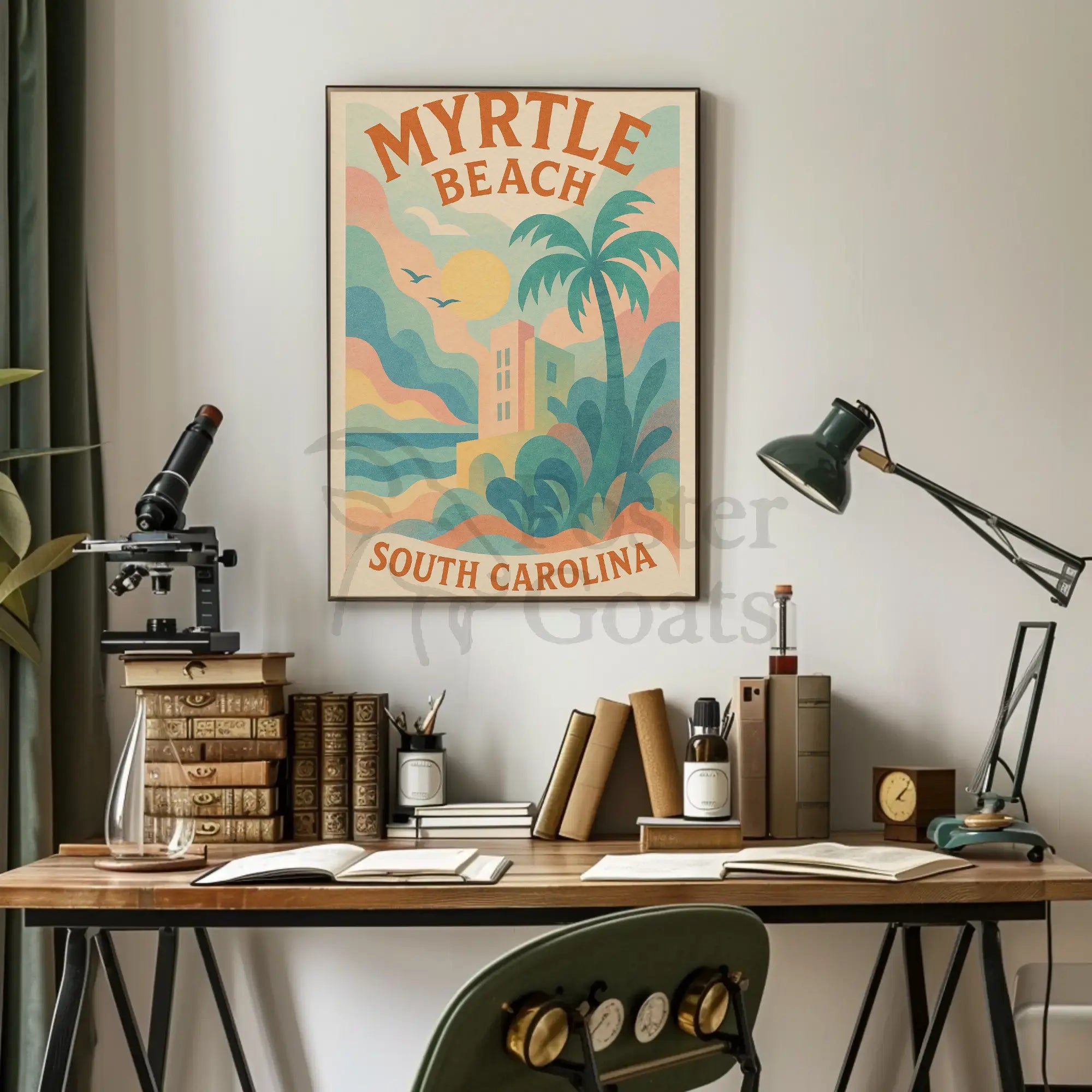 Myrtle Beach Coastal Vibes Retro Travel Poster PosterGoat