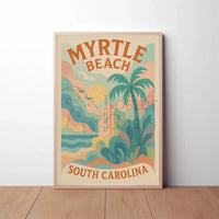 Myrtle Beach Coastal Vibes Retro Travel Poster PosterGoat