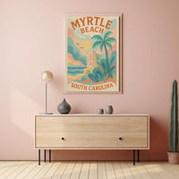 Myrtle Beach Coastal Vibes Retro Travel Poster PosterGoat