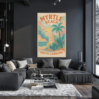 Myrtle Beach Coastal Vibes Retro Travel Poster PosterGoat