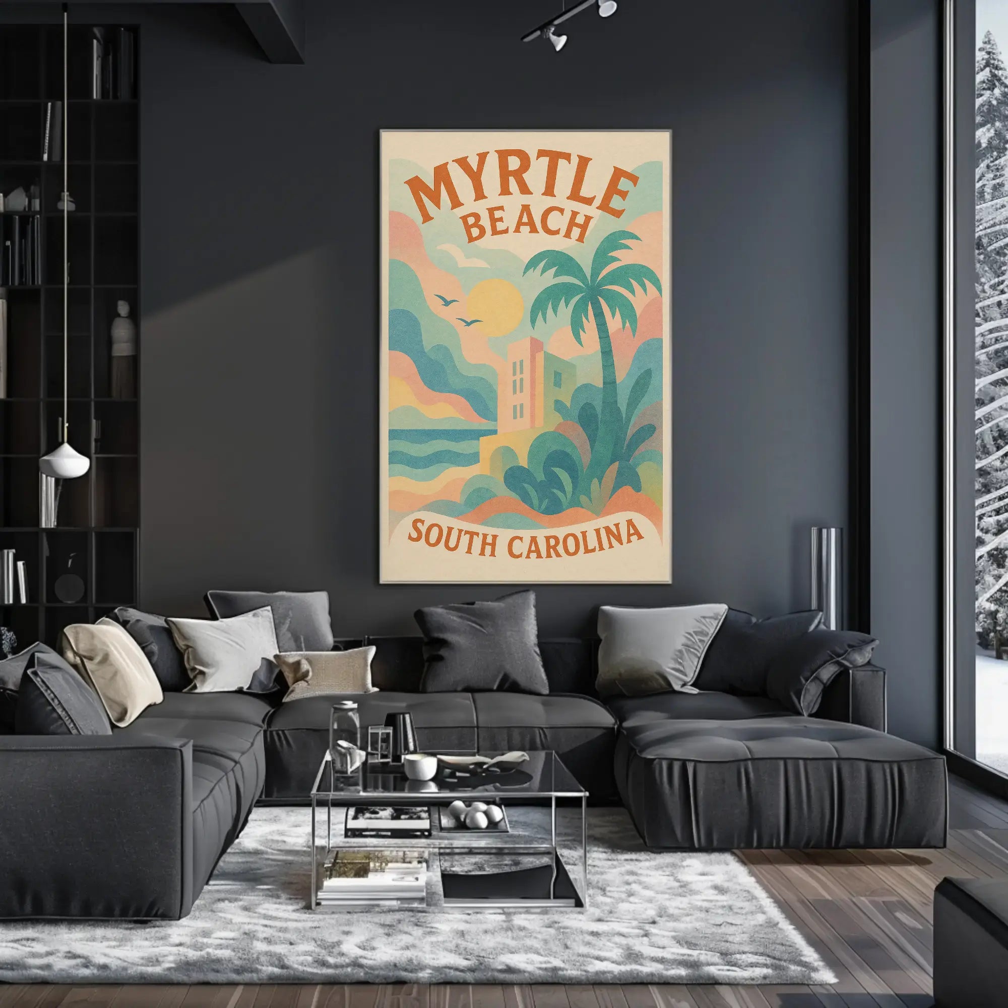 Myrtle Beach Coastal Vibes Retro Travel Poster PosterGoat