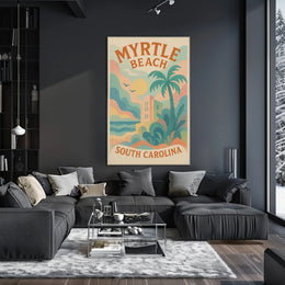 Myrtle Beach Coastal Vibes Retro Travel Poster PosterGoat