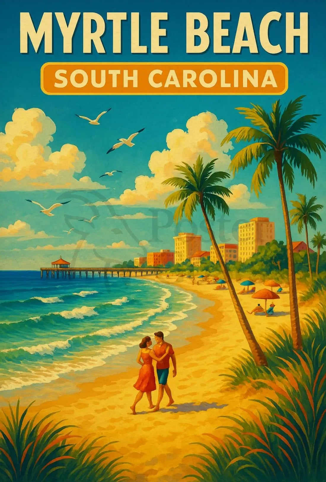 Myrtle Beach Romantic Getaway Travel Poster PosterGoat
