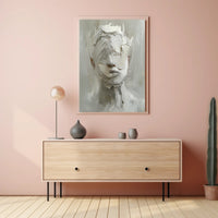 Mysterious Abstract Expressionist Face in Artistic Poster PosterGoat