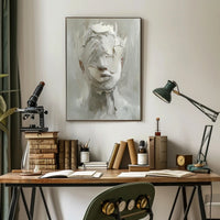 Mysterious Abstract Expressionist Face in Artistic Poster PosterGoat