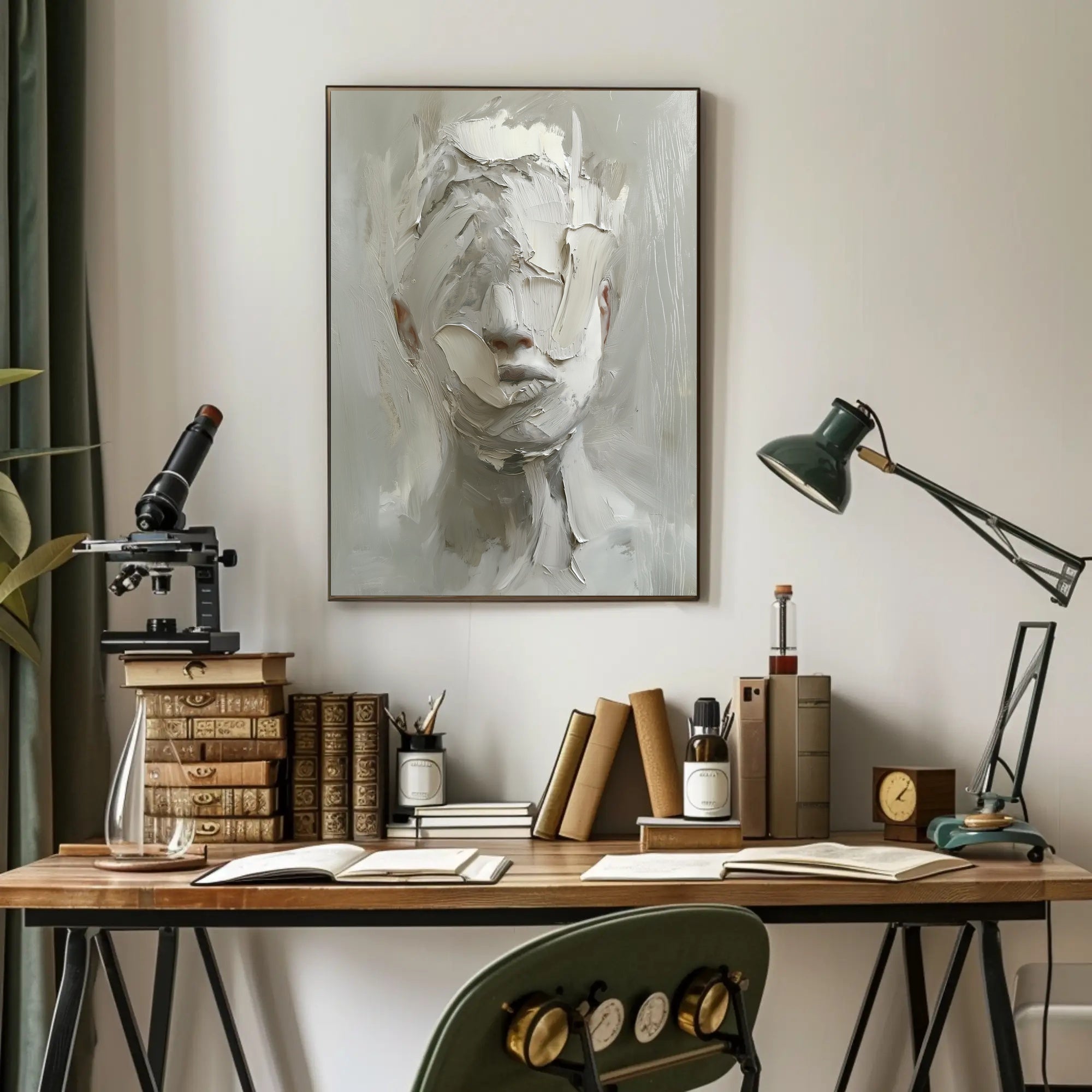 Mysterious Abstract Expressionist Face in Artistic Poster PosterGoat