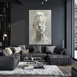 Mysterious Abstract Expressionist Face in Artistic Poster PosterGoat