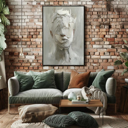 Mysterious Abstract Expressionist Face in Artistic Poster PosterGoat