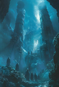 Mysterious Ancient Ruins in Fantasy Setting, Artistic Poster PosterGoat