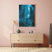 Mysterious Ancient Ruins in Fantasy Setting, Artistic Poster PosterGoat