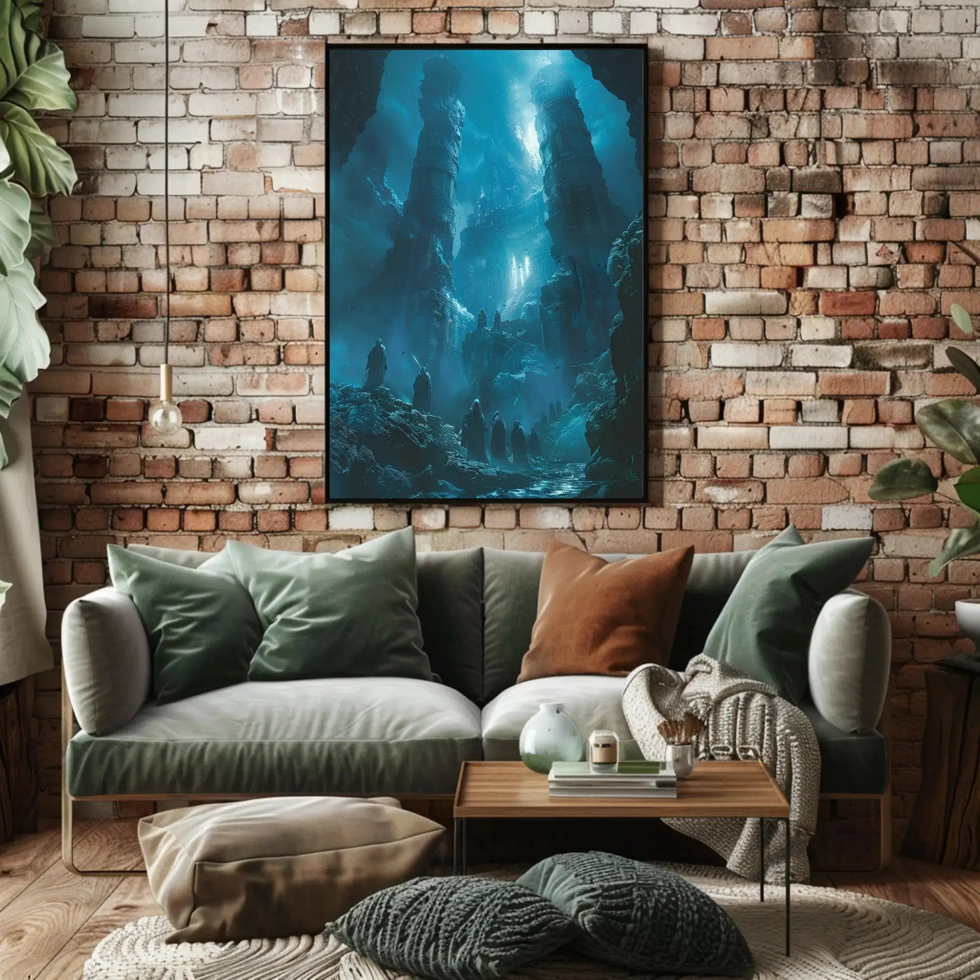 Mysterious Ancient Ruins in Fantasy Setting, Artistic Poster PosterGoat