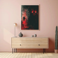 Mysterious Dark Alley Silhouette: Futuristic Sci-Fi Poster PosterGoat