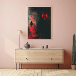 Mysterious Dark Alley Silhouette: Futuristic Sci-Fi Poster PosterGoat