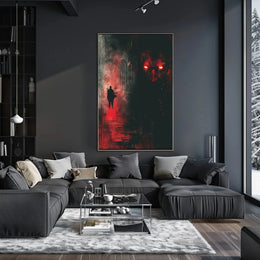 Mysterious Dark Alley Silhouette: Futuristic Sci-Fi Poster PosterGoat