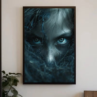 Mysterious Eyes in Shadows Abstract Artistic Poster PosterGoat