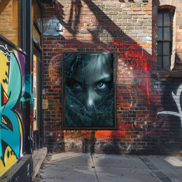 Mysterious Eyes in Shadows Abstract Artistic Poster PosterGoat