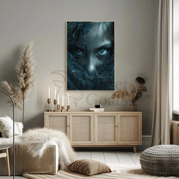 Mysterious Eyes in Shadows Abstract Artistic Poster PosterGoat