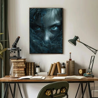 Mysterious Eyes in Shadows Abstract Artistic Poster PosterGoat