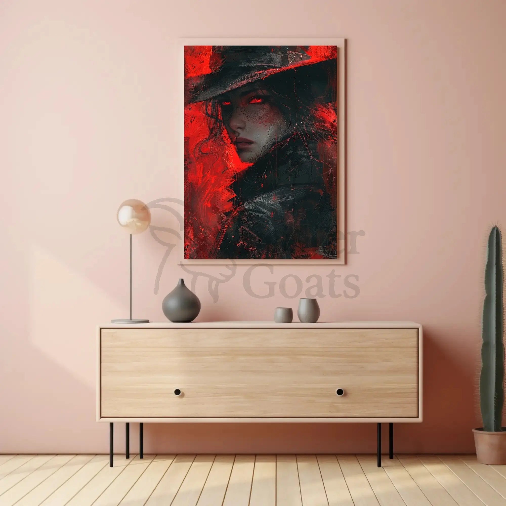 Mysterious Femme Fatale Noir Graphic Novel Artistic Poster PosterGoat