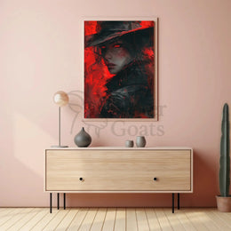 Mysterious Femme Fatale Noir Graphic Novel Artistic Poster PosterGoat
