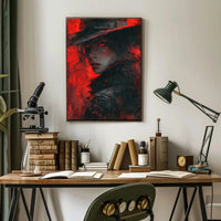 Mysterious Femme Fatale Noir Graphic Novel Artistic Poster PosterGoat