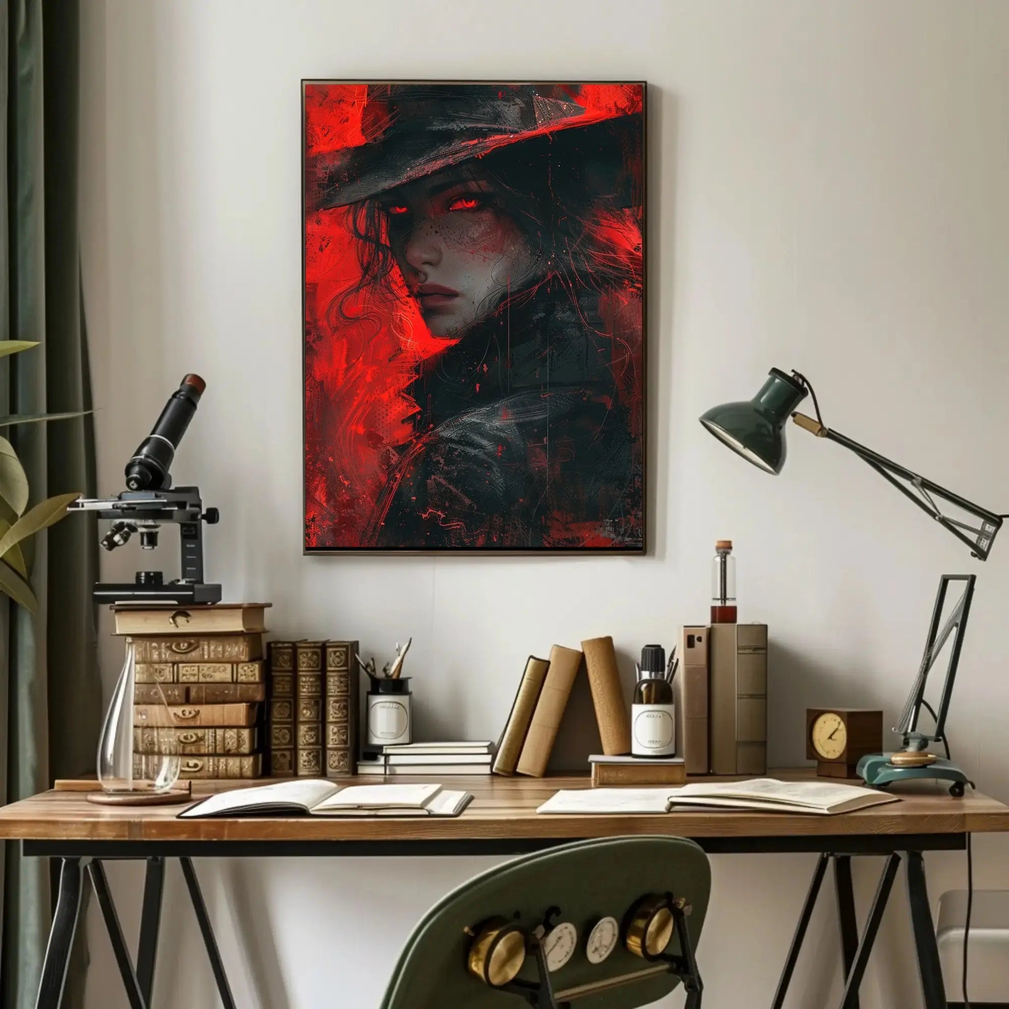 Mysterious Femme Fatale Noir Graphic Novel Artistic Poster PosterGoat