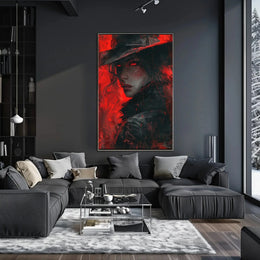 Mysterious Femme Fatale Noir Graphic Novel Artistic Poster PosterGoat