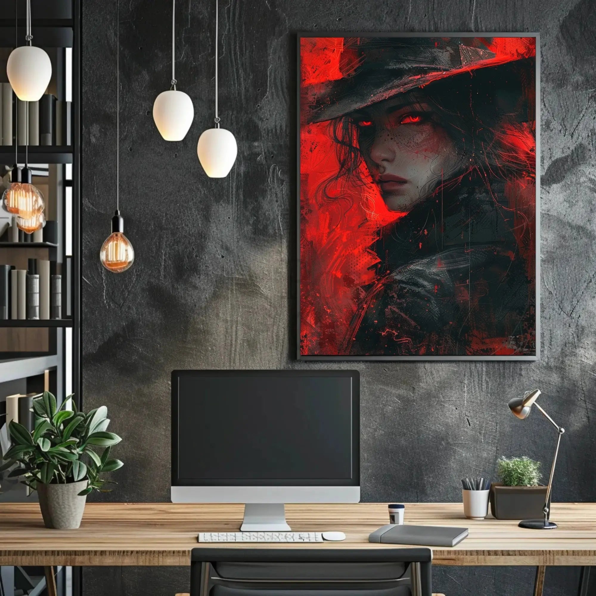 Mysterious Femme Fatale Noir Graphic Novel Artistic Poster PosterGoat