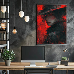 Mysterious Femme Fatale Noir Graphic Novel Artistic Poster PosterGoat