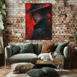 Mysterious Femme Fatale Noir Graphic Novel Artistic Poster PosterGoat