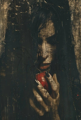 Mysterious Gothic Fantasy Poster with Red Temptation Apple PosterGoat